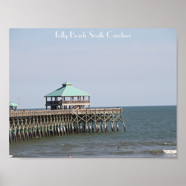 Folly Beach SC, Pier, Charleston, Fotografie Poster (Vorne)
