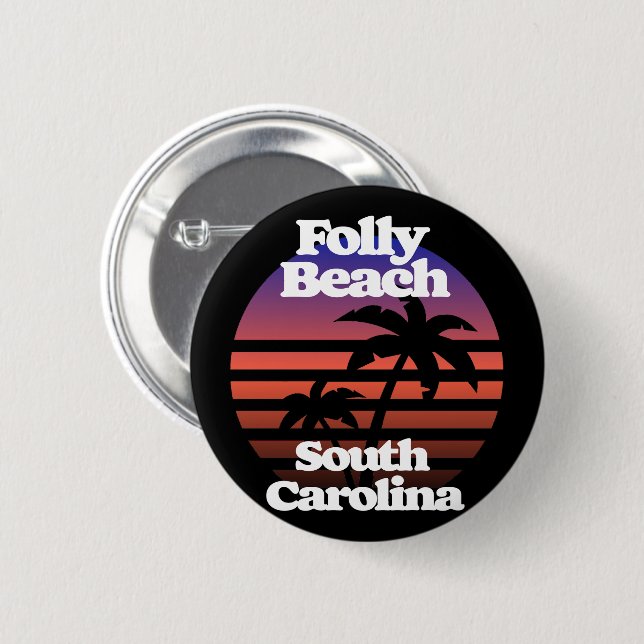 Folly Beach South Carolina Button (Vorne & Hinten)