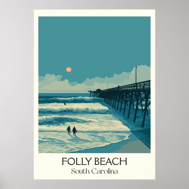 Folly Beach South Carolina Pier Poster (Vorne)