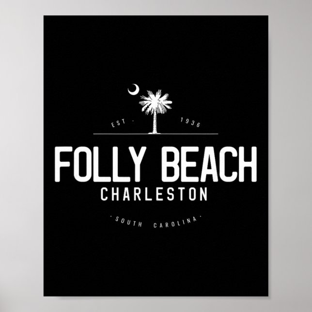 Folly Beach South Carolina Surfen  Poster (Vorne)