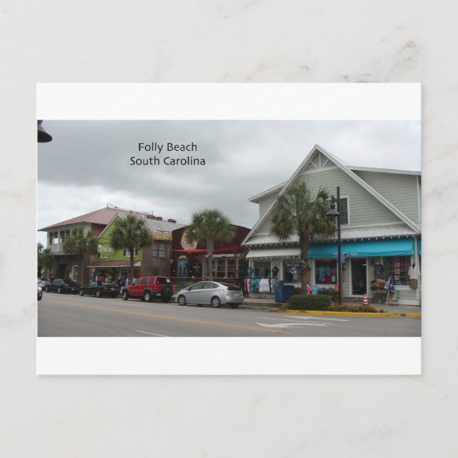 Folly Beach Strip Postkarte (Vorderseite)