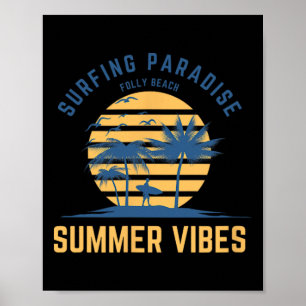 Folly Beach-Surfspot für Männer, Frauen und Kinder Poster