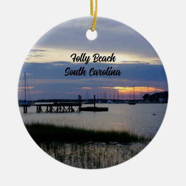 Folly Harbor Sunset Ornament (Vorne)