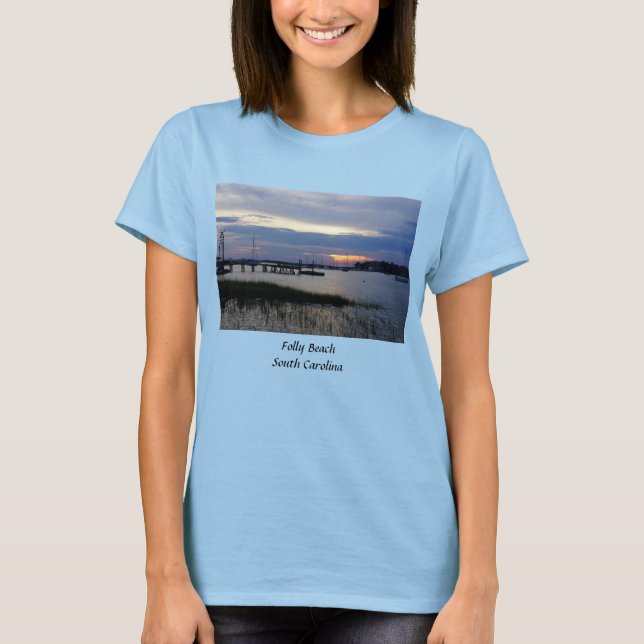 Folly Harbor Sunset T - Shirt (Vorderseite)