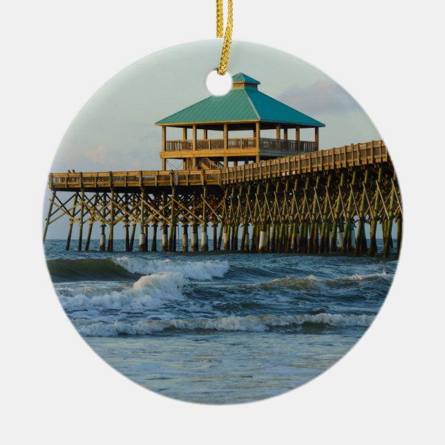 Folly Pier Morning Keramikornament (Vorne)