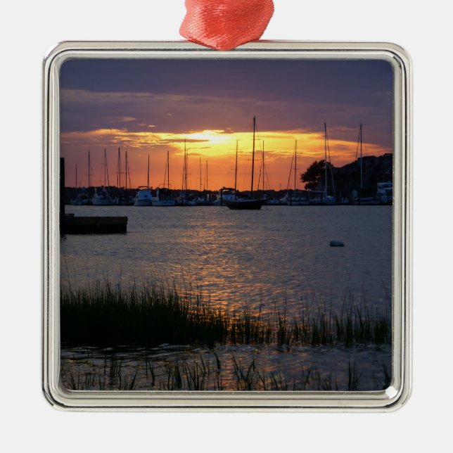 Folly River Sunset Ornament Aus Metall (Vorne)