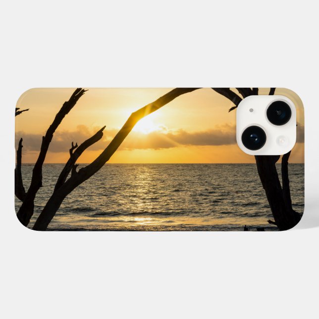 Folly Sunrise Tree Silhouette iPhone Case (Rückseite (Horizontal))