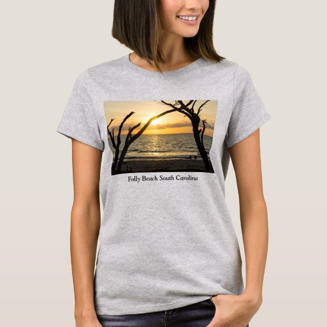 Folly Sunrise Tree Silhouette T - Shirt (Vorderseite)