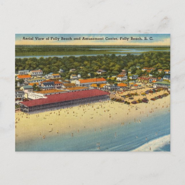 Folter Beach und Vergnügungspark, South Carolina Postkarte (Vorderseite)