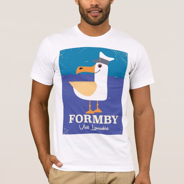 Fomby Lancashire seagull travel poster T-Shirt (Vorderseite)