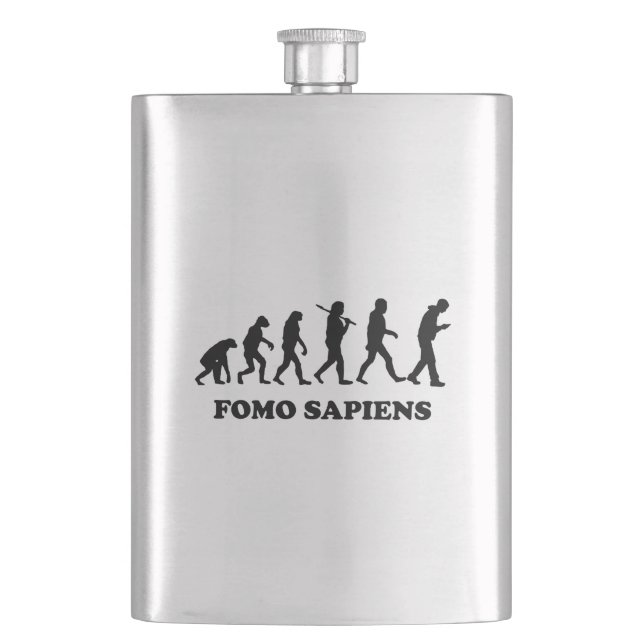 Fomo Sapiens Flachmann (Vorderseite)