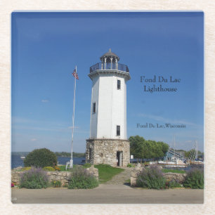 Fond Du lac Lighthouse glass Untersetzer