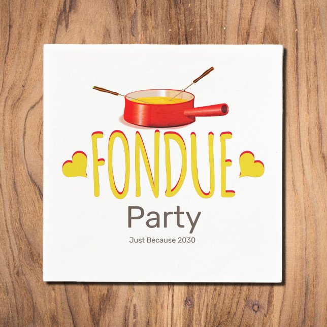 Fondue herzes and pot - Party Serviette (Von Creator hochgeladen)