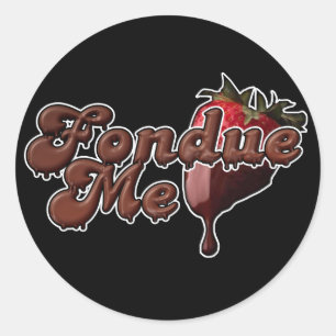Fondue ich 2 runder aufkleber