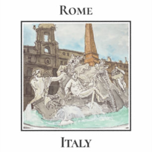 Fontana dei Quattro Fiumi. Rom, Italien Aufkleber