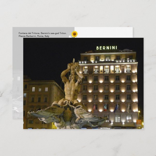 Fontana del Tritone, Rom, Italien - Postkarte (Vorne/Hinten)