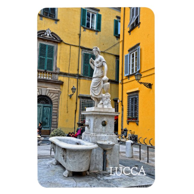 Fontana della Pupporona, Lucca, Italien Magnet (Vertikal)