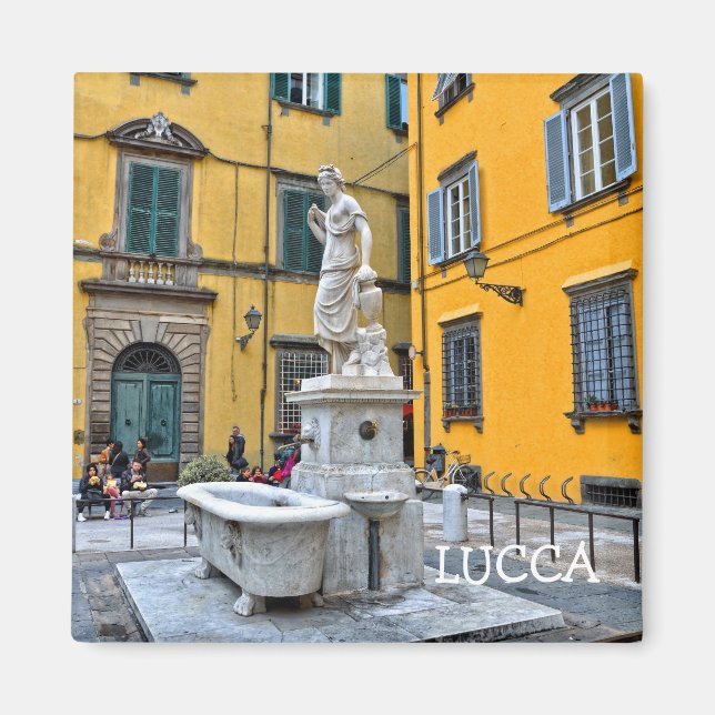 Fontana della Pupporona, Lucca, Italien Magnet (Vorne)