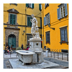 Fontana della Pupporona, Lucca, Italien Poster