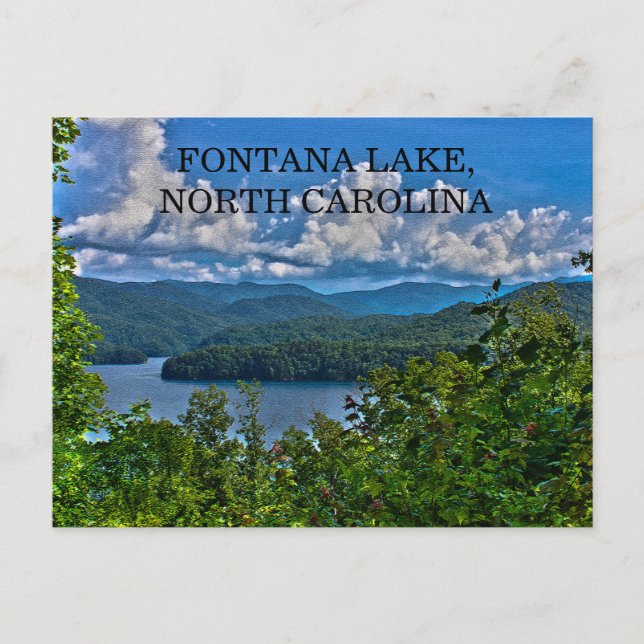 Fontana Lake North Carolina Blue Sky Foto Postkarte (Vorderseite)