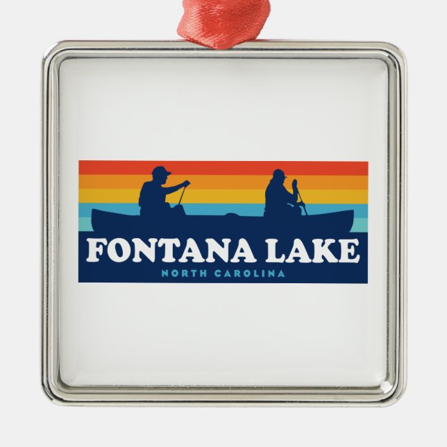 Fontana Lake North Carolina Canoe Ornament Aus Metall (Vorne)