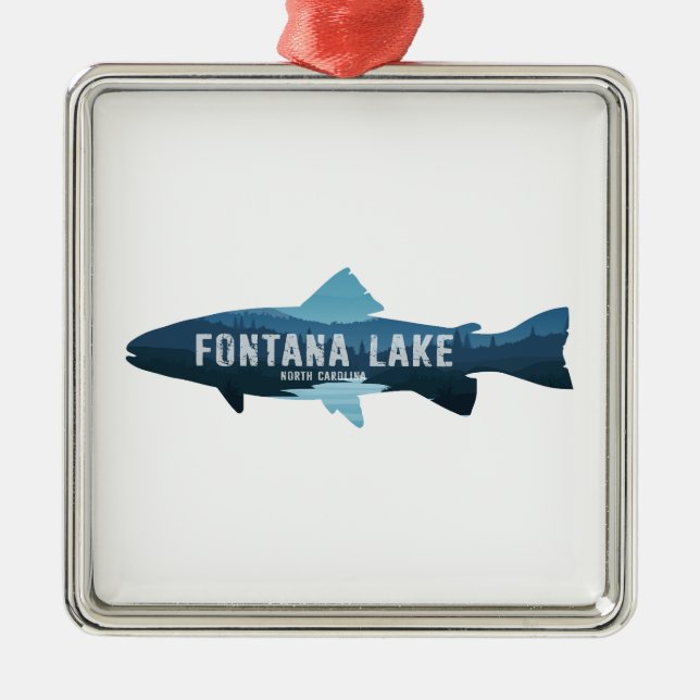 Fontana Lake North Carolina Fish Ornament Aus Metall (Vorne)