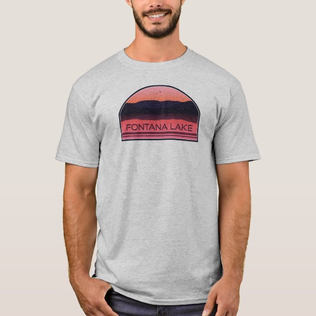 Fontana Lake North Carolina Red Sunrise T-Shirt (Vorderseite)