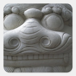 Foo Dog Face Quadratischer Aufkleber