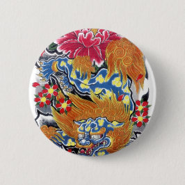 Foo Dog & Sakura Button