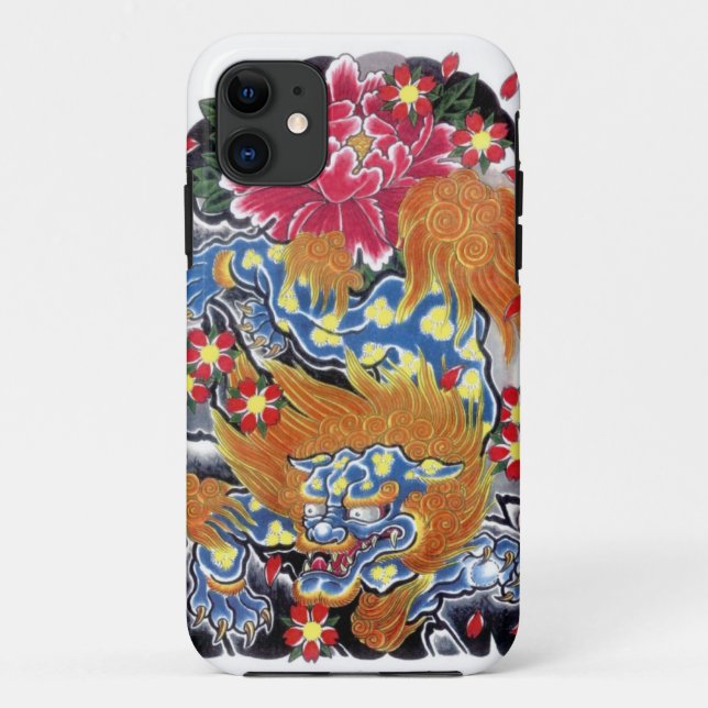 Foo Dog & Sakura Case-Mate iPhone Hülle (Rückseite)