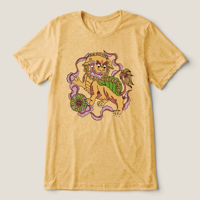 Foo Dog Tri-Blend Shirt (Design Vorderseite)