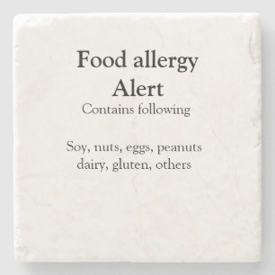 Food allergy alert add name text food items invita steinuntersetzer