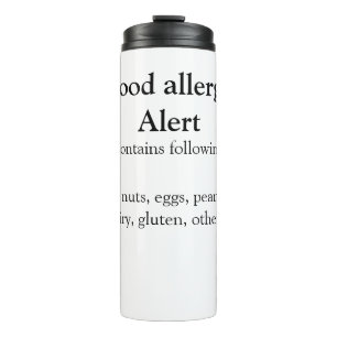 Food allergy alert add name text food items invita thermosbecher