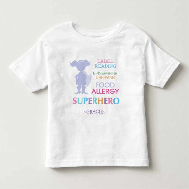 Food Allergy Alert Superhero Girls Shirt (Vorderseite)