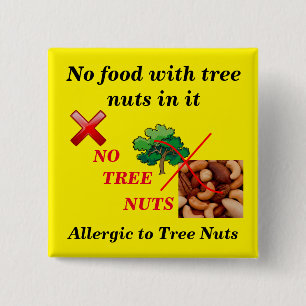 Food Allergy Alert Tree Nut Allergy Yellow Button