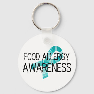Food Allergy Awareness Shades of Teal Ribbon Schlüsselanhänger