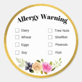 Food Allergy Label Runder Aufkleber