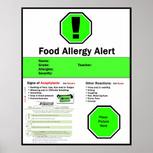 Food Allergy Poster für Schulen