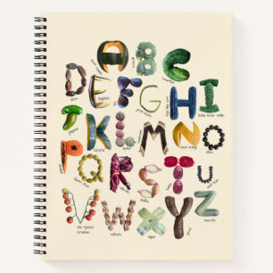 Food Alphabet - Essen Sie gesunde Früchte und Gemü Notizbuch