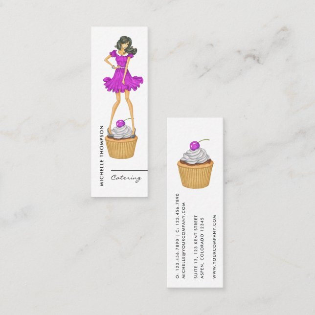 Food Catering Business Card Mini Visitenkarte (Vorne/Hinten)