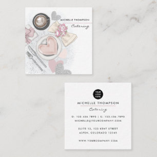 Food Catering Business Card Quadratische Visitenkarte