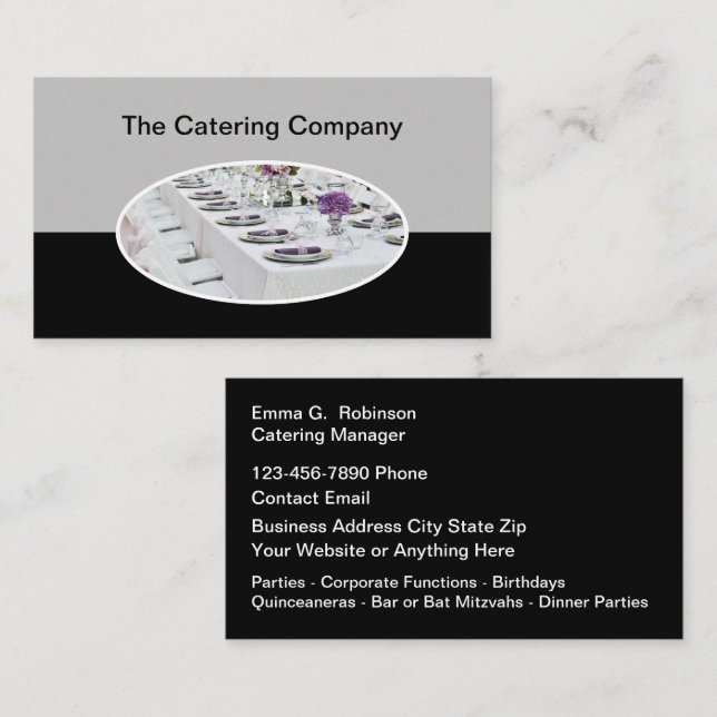 Food Catering Business Cards Visitenkarte (Vorne/Hinten)
