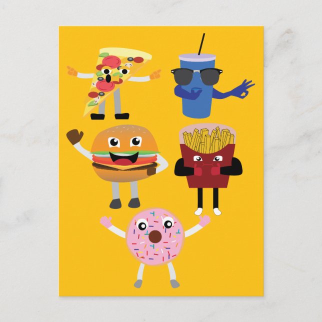 Food Characters Postkarte (Vorderseite)