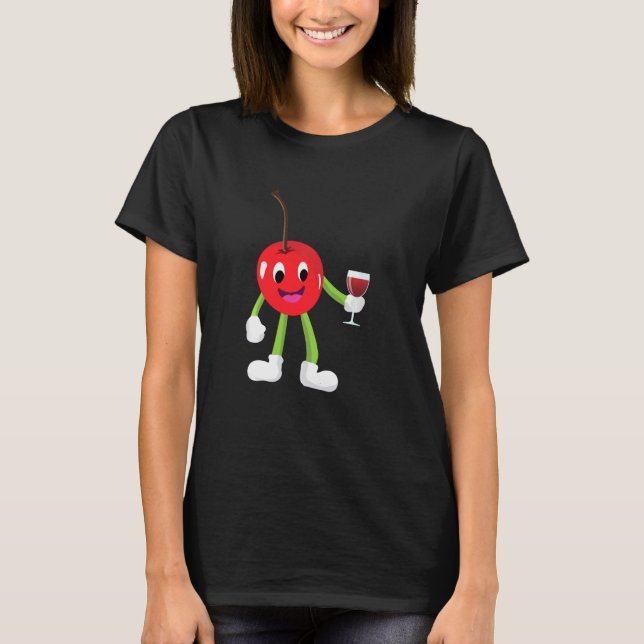 Food Cherries Brandy Cherry Branshed T-Shirt (Vorderseite)