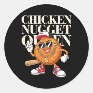 Food Chicken Nugget Queen Runder Aufkleber