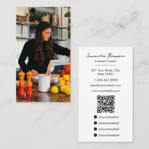 Food Cook Influencer Content Creator Foto QR Code Visitenkarte