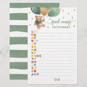 Food Emoji Pictionary game Sage Teddy Bear