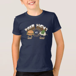 Food Fight! Burger vs. Rice Ball Funny Word Pun T-Shirt