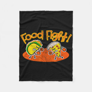 Food Fight - Funny Taco Pizza Slice Hungerfestunge Fleecedecke