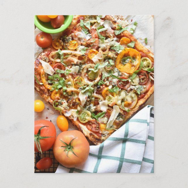 Food Fotografie Rustic Tomato Puff Konditorei Tart Postkarte (Vorderseite)